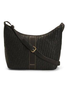 ECOTORIE Leather Irving Woven Shoulder Bag